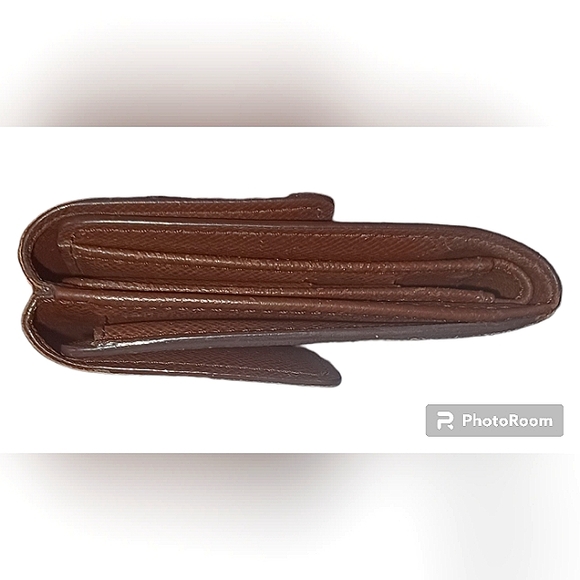 LOUIS VUITTON DAMIER EBENE MONOGRAM CANVAS LEATHER WALLET EUC - Picture 10 of 15